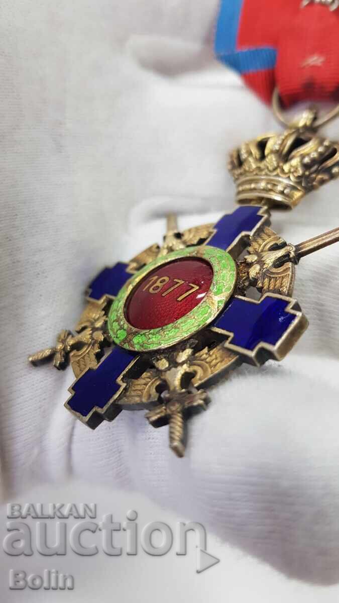 Rară Ordine Română Steaua Carol I cu săbii - 6