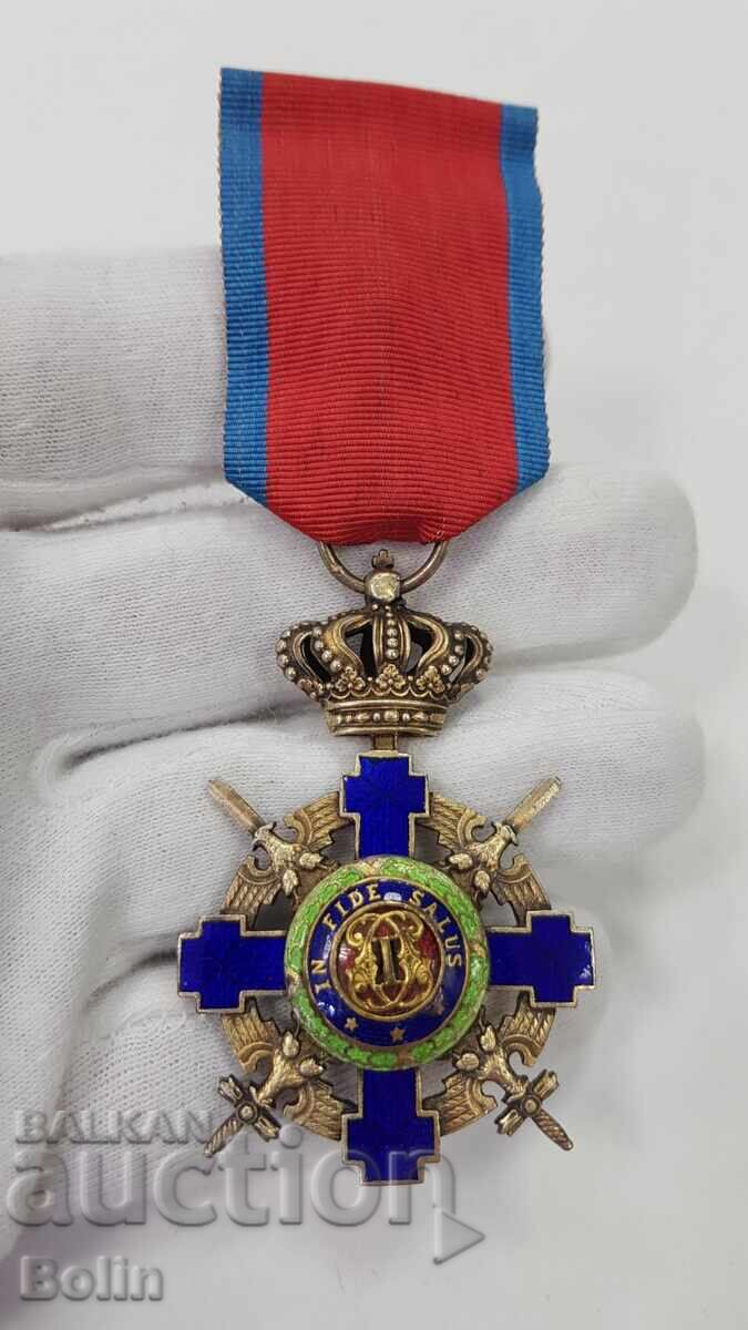 Rară Ordine Română Steaua Carol I cu săbii