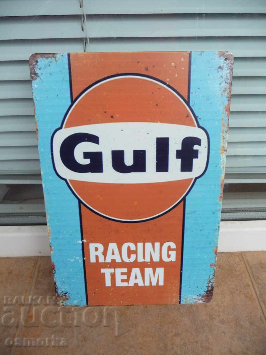 Metal sign Gulf Racing team racing team sponsor