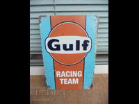 Plăcuță metalică Gulf Racing team echipă de curse sponsor