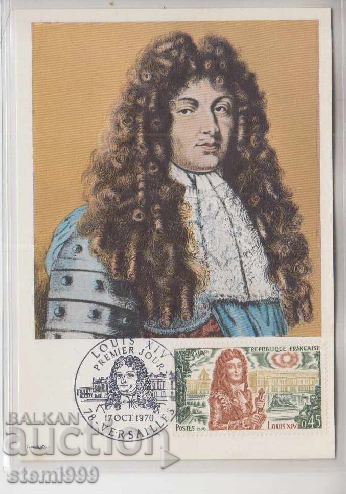 Postcard Maximum FDC LOUIS XIV Postcard Maximum FDC LOUIS XIV