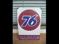 Plăcuță metalică 76 benzinării combustibil de calitate competiție