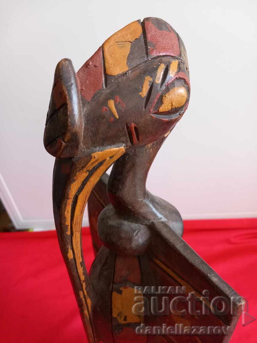 Licitație Sculptură din lemn SEC. XIX SENUFO, Pasăre Rinocer, Coasta de Fildeș