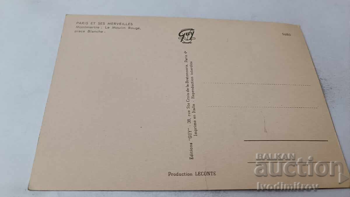 Postcard Paris Le Moulin Rouge Place Blanche with price 0.85 BGN | € 0.43 Postcard Paris Le Moulin Rouge Place Blanche with price 0.85 BGN | € 0.43