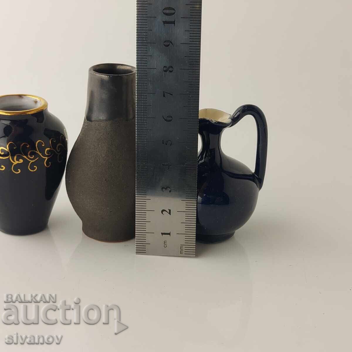 Παρτίδα από 3 ενδιαφέροντα παλιά μικροσκοπικά βάζα 6 έως 8εκ #5852 - 7