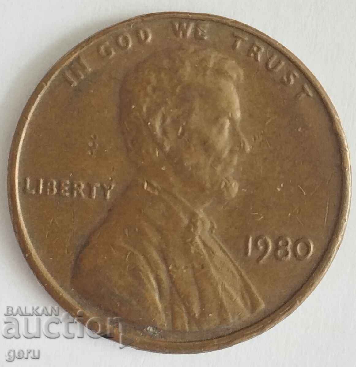 1 US cent 1980 j35 1 US cent 1980 j35