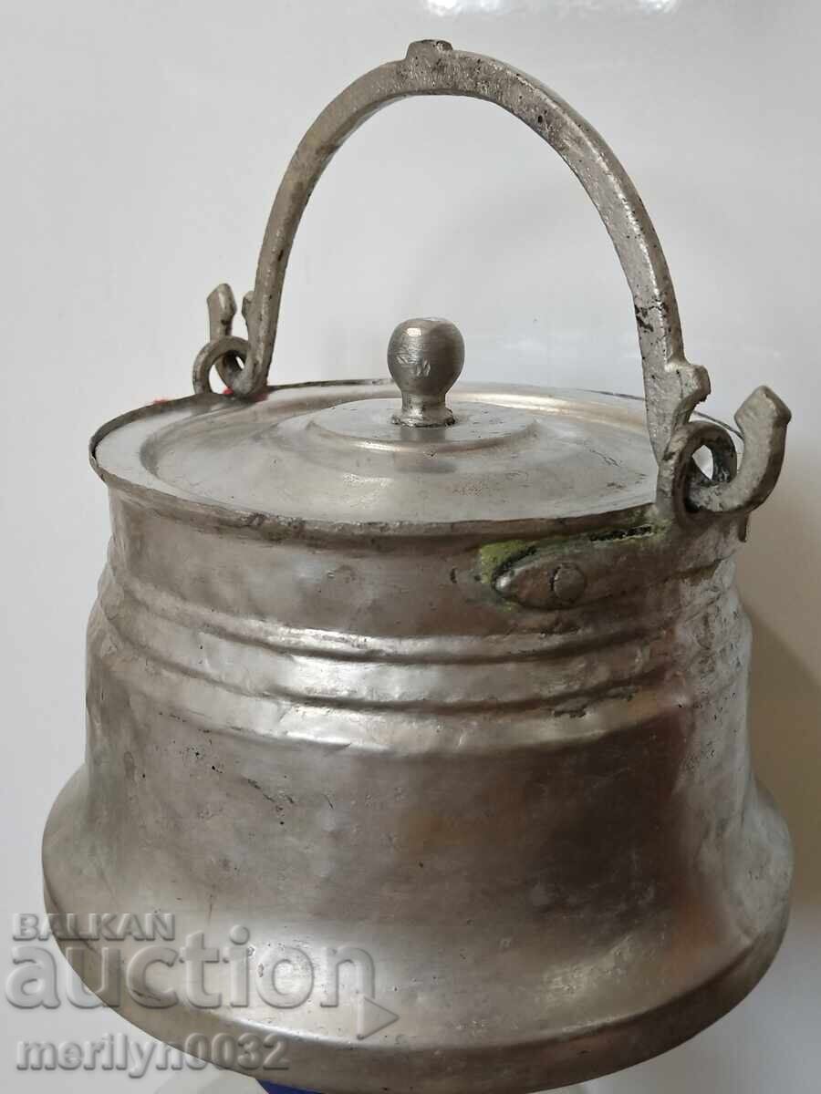 Καζάνι καλαϊδωμένο με καπάκι χάλκινο, μπακιρένιο, παλιό δοχείο μέλι με τιμή 132.00 BGN | € 67.49 Καζάνι καλαϊδωμένο με καπάκι χάλκινο, μπακιρένιο, παλιό δοχείο μέλι με τιμή 132.00 BGN | € 67.49