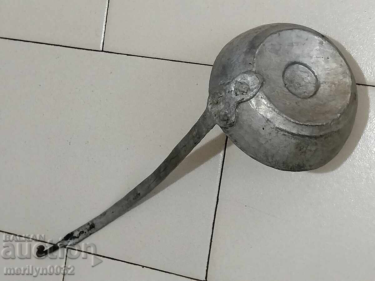 Стар меден черпак, тиган, бакър, меден съд, ямак - 7