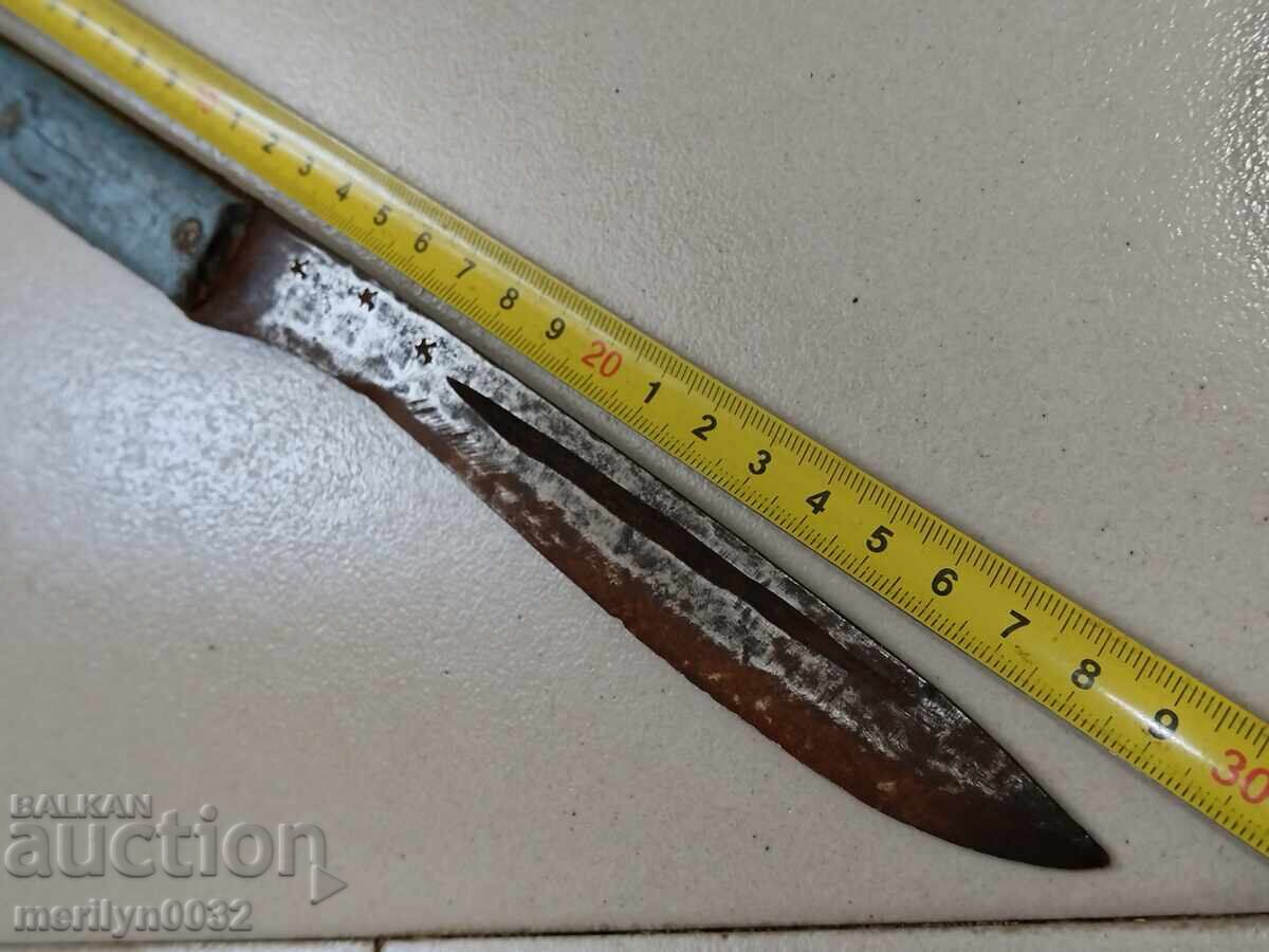 An old hand-forged butcher's knife without a handle dagger kulak An old hand-forged butcher's knife without a handle dagger kulak