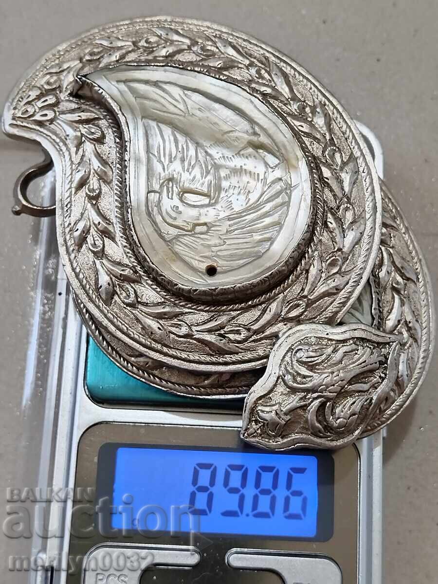 Delivery of Revival silver buckles without belt, mother-of-pearl, silver buckle