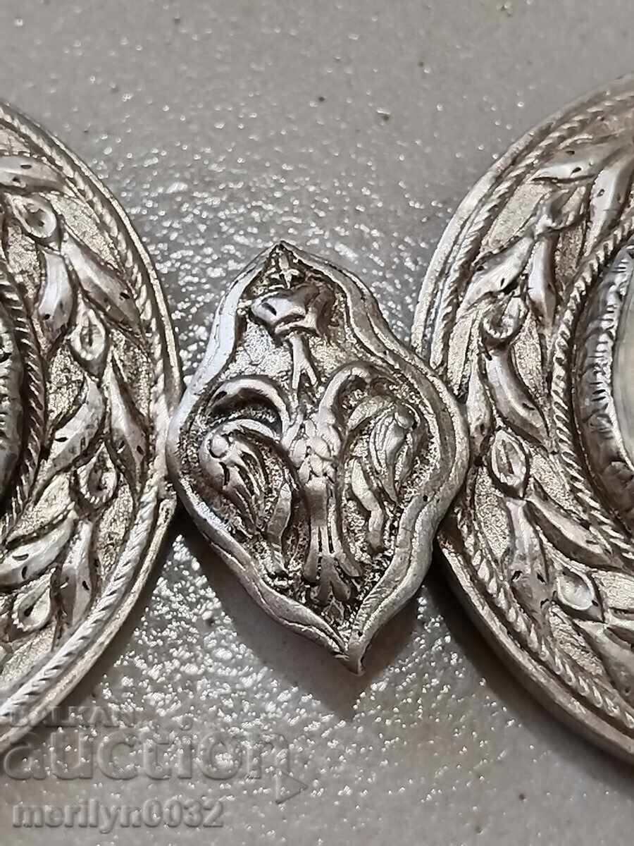 Revival silver buckles without belt, mother-of-pearl, silver buckle - 6