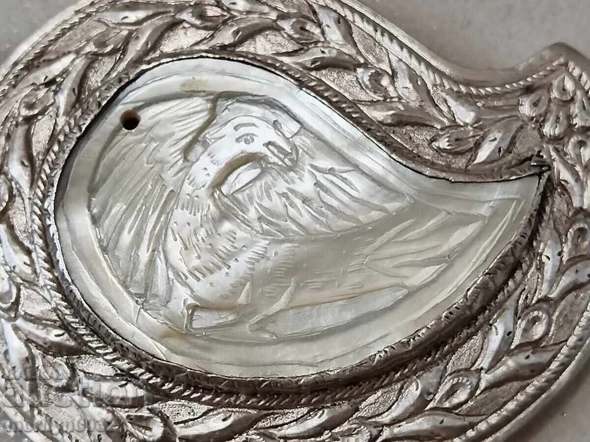 Revival silver buckles without belt, mother-of-pearl, silver buckle - 7