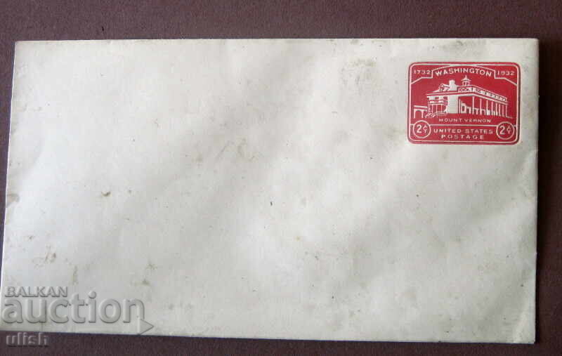 Washington Mount Vernon 2c 1932 stamp envelope Washington Mount Vernon 2c 1932 stamp envelope