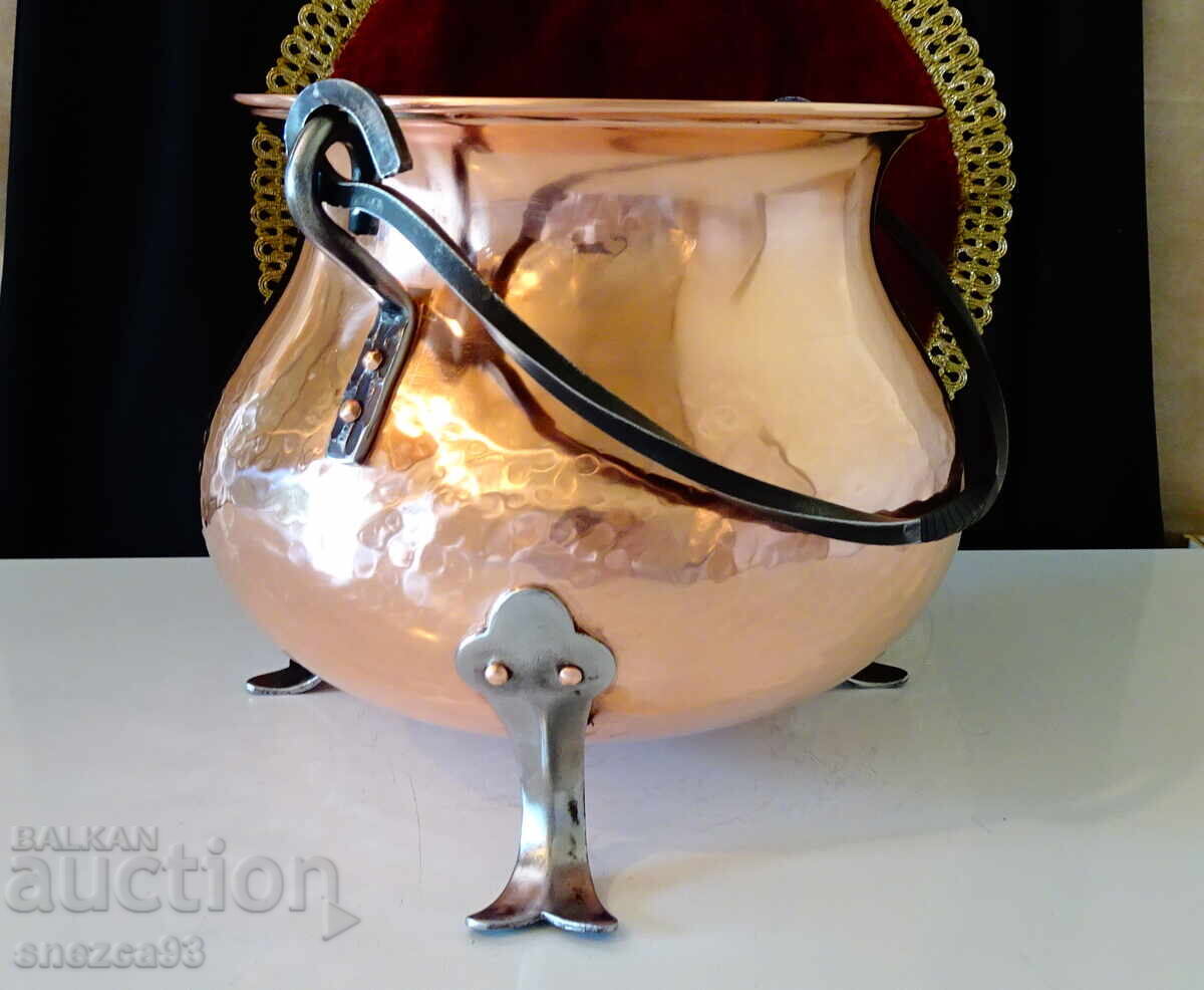 Copper kettle, ladle 6 L., pure red copper - 5