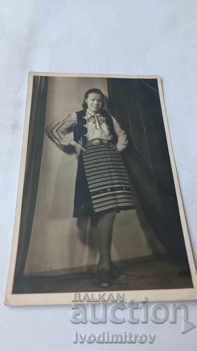 Photo Sofia Young girl in folk costume 1947
