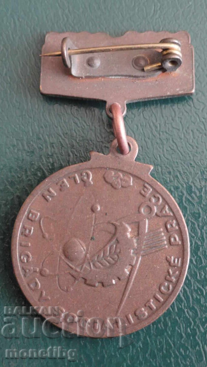 Доставка на Чехословашки медал на социалистическата работническа бригада