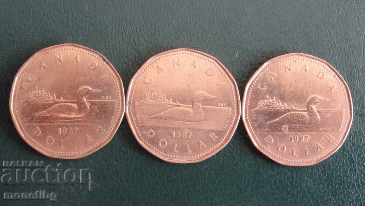 Canada 1987 - 1 Dollar (3 pieces) Canada 1987 - 1 Dollar (3 pieces)
