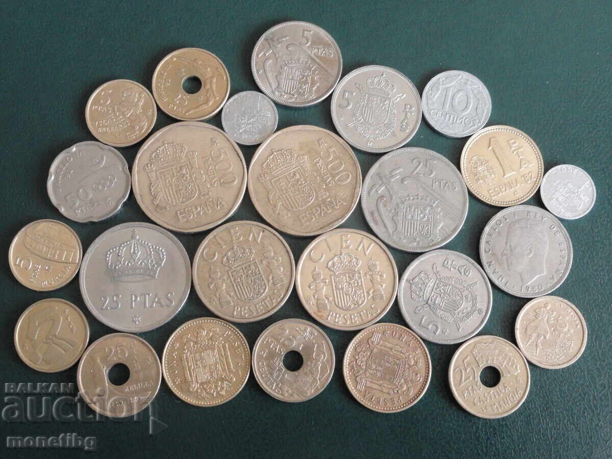 Spania - Colecție de monede (25 bucăți) cu preț 21.00 BGN | € 10.74