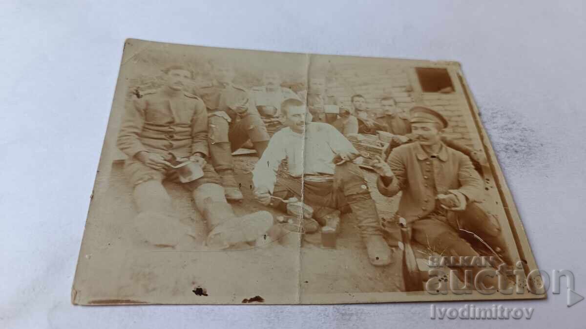Photo of Officers Eating on the Front, WWI