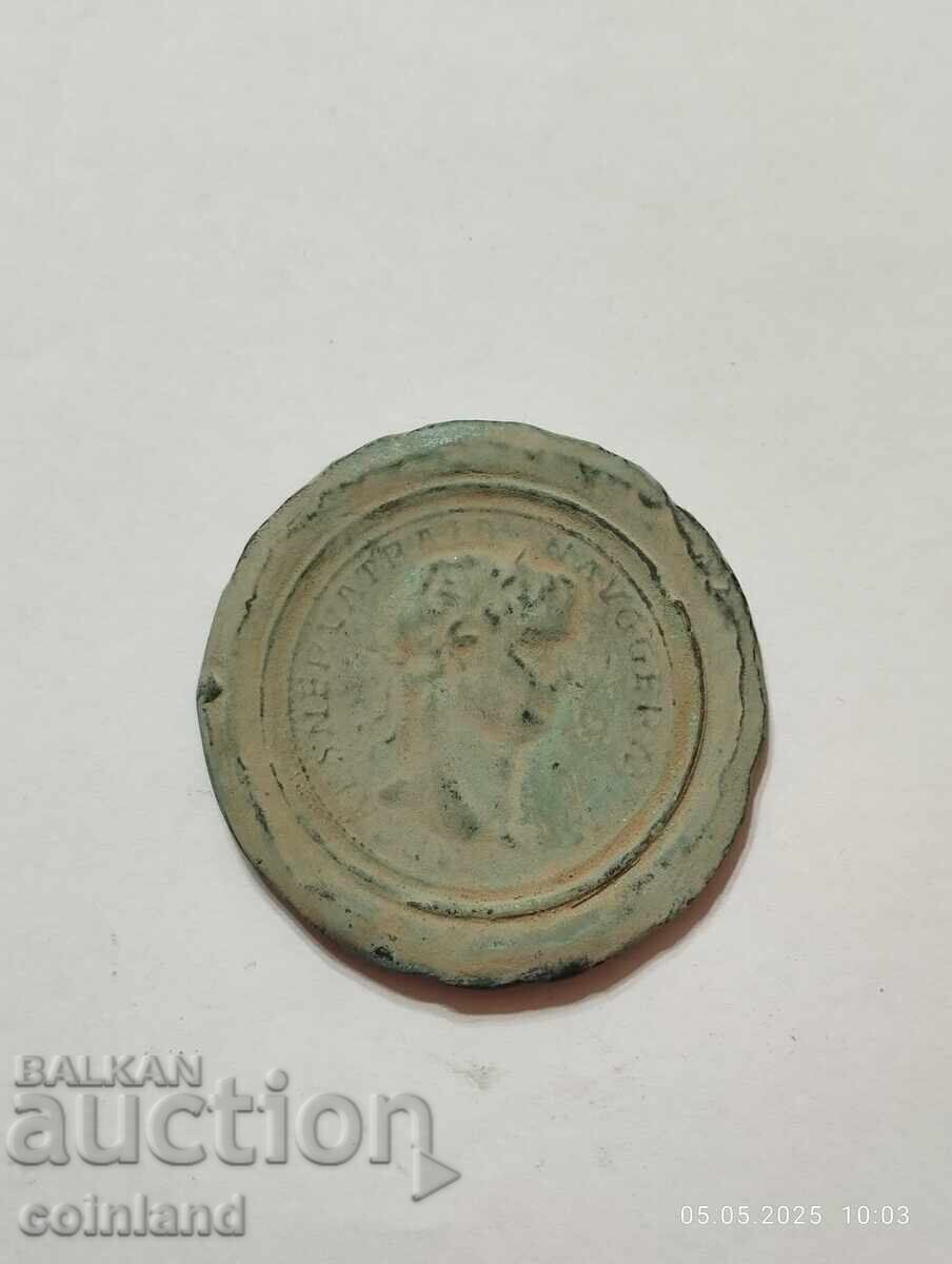 Bronze medallion of Emperor Trajan - REPLICA REPRODUCTION - 5