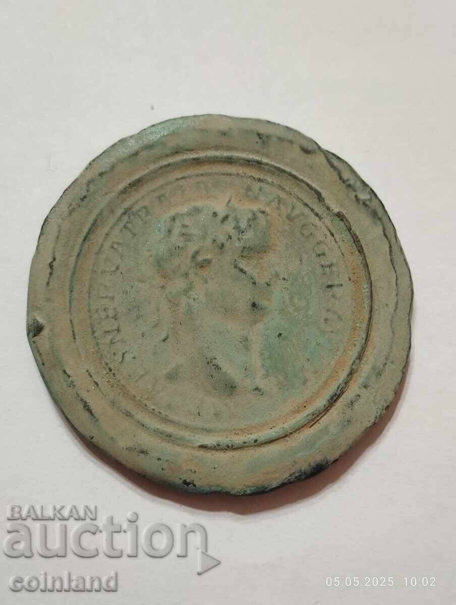 Bronze medallion of Emperor Trajan - REPLICA REPRODUCTION