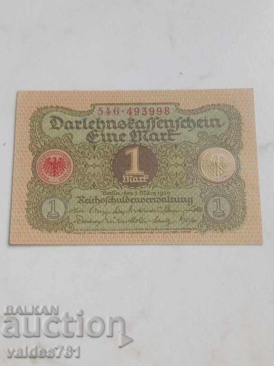 1 Mark Germany 1920 UNC 1 Mark Germany 1920 UNC