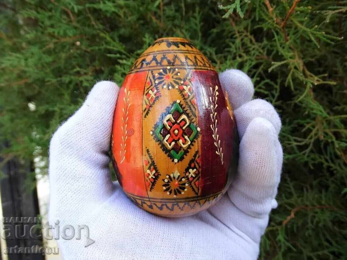 Licitație Ou rusesc ortodox vechi, pictat manual M2