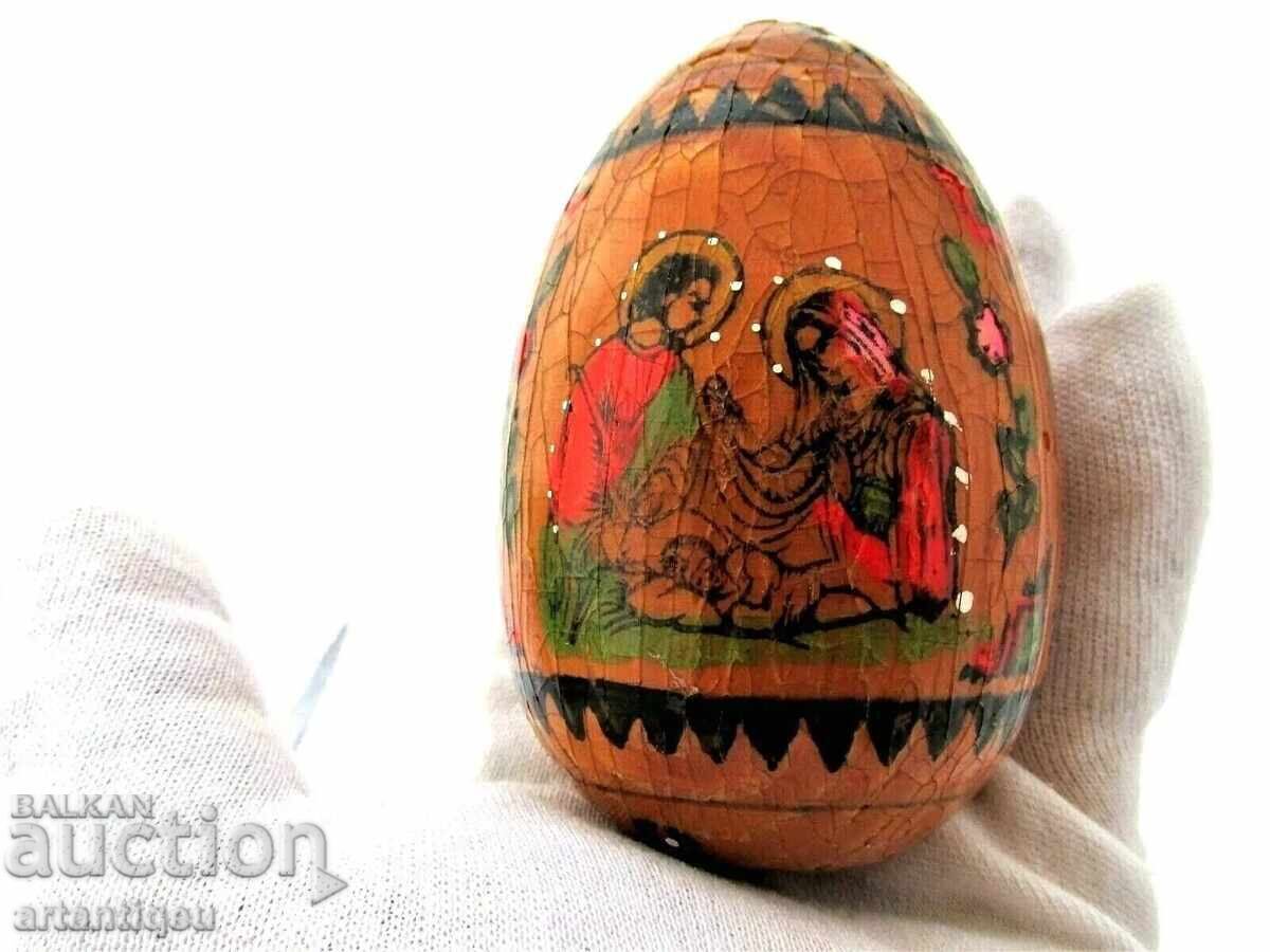 Παλαιό ρωσικό ορθόδοξο χειροποίητο ζωγραφισμένο αυγό Μ1