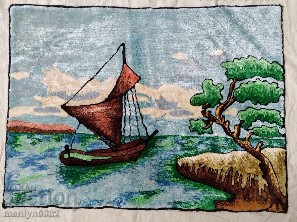 Παλιό βελούδινο χαλί τοίχου, χαλί, πάνελ, εικόνα χαλί με τιμή 68.00 BGN | € 34.77