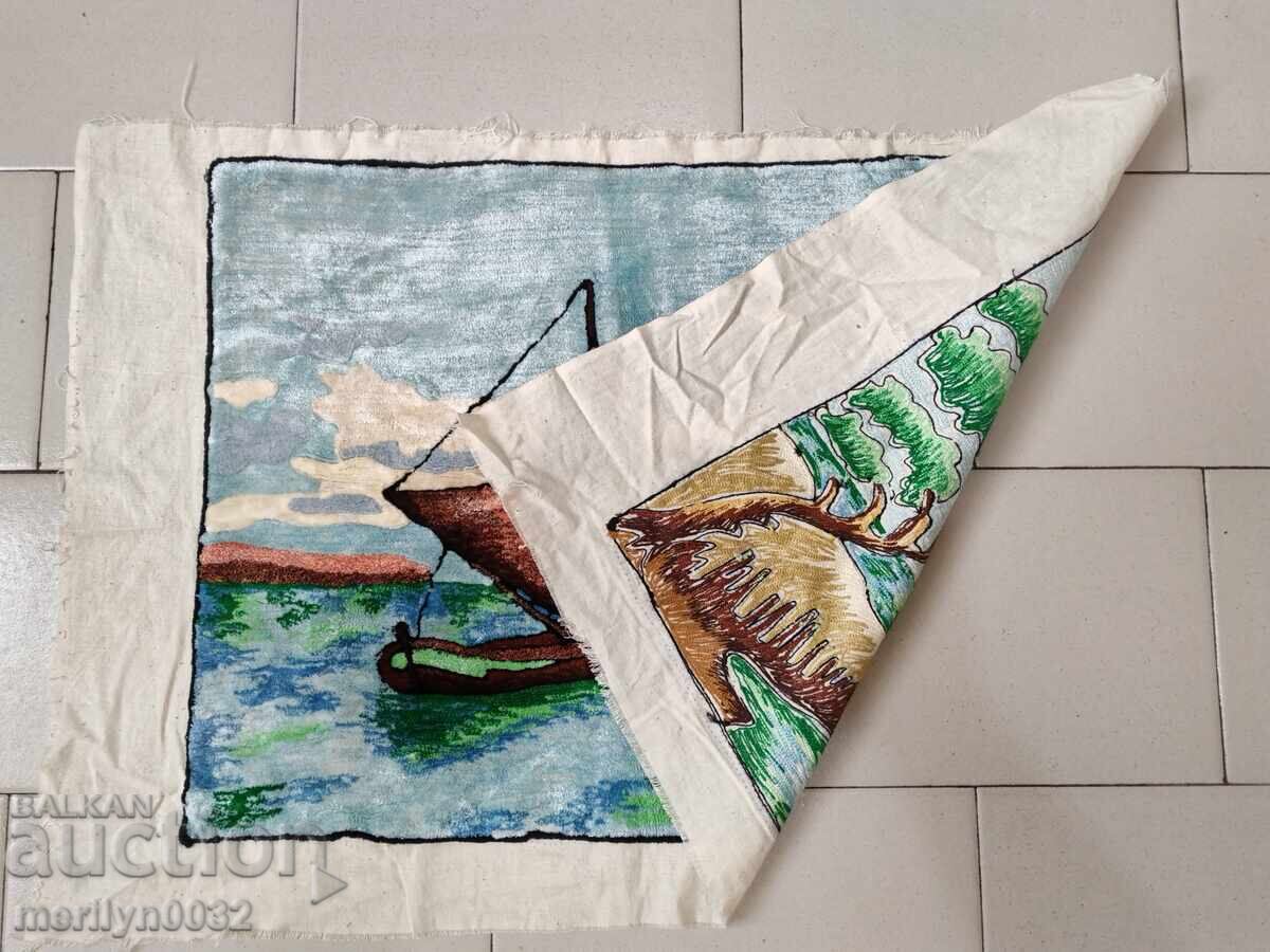 Δημοπρασία Παλιό βελούδινο χαλί τοίχου, χαλί, πάνελ, εικόνα χαλί