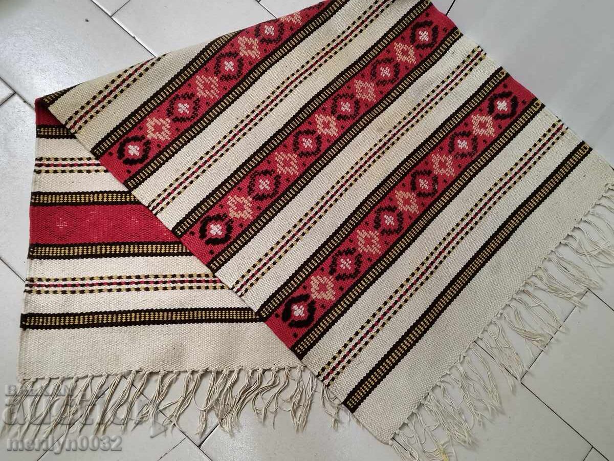 Παλιό χειροποίητο μάλλινο χαλί, πολύχρωμο, προίκα - 5