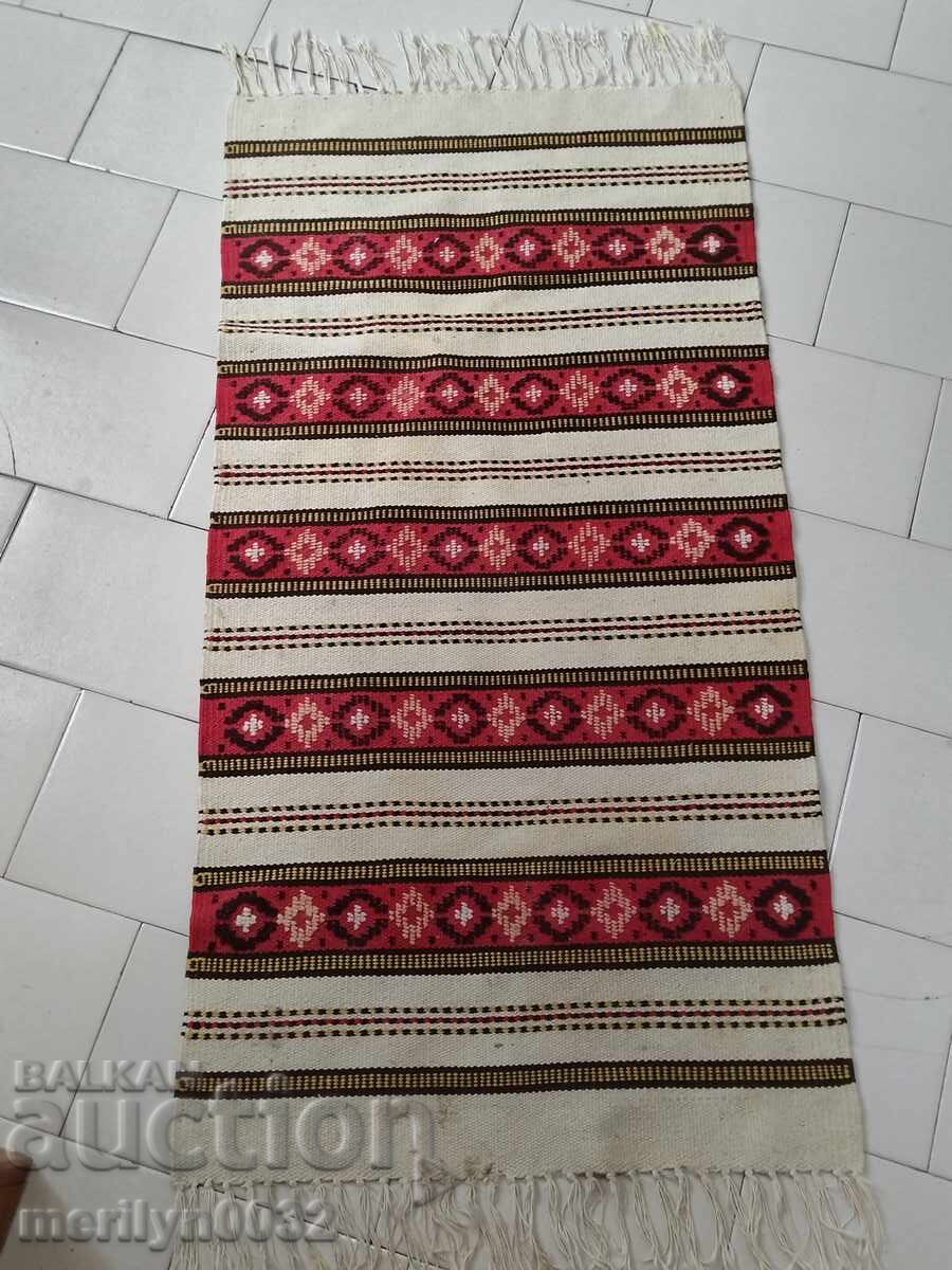 Παλιό χειροποίητο μάλλινο χαλί, πολύχρωμο, προίκα