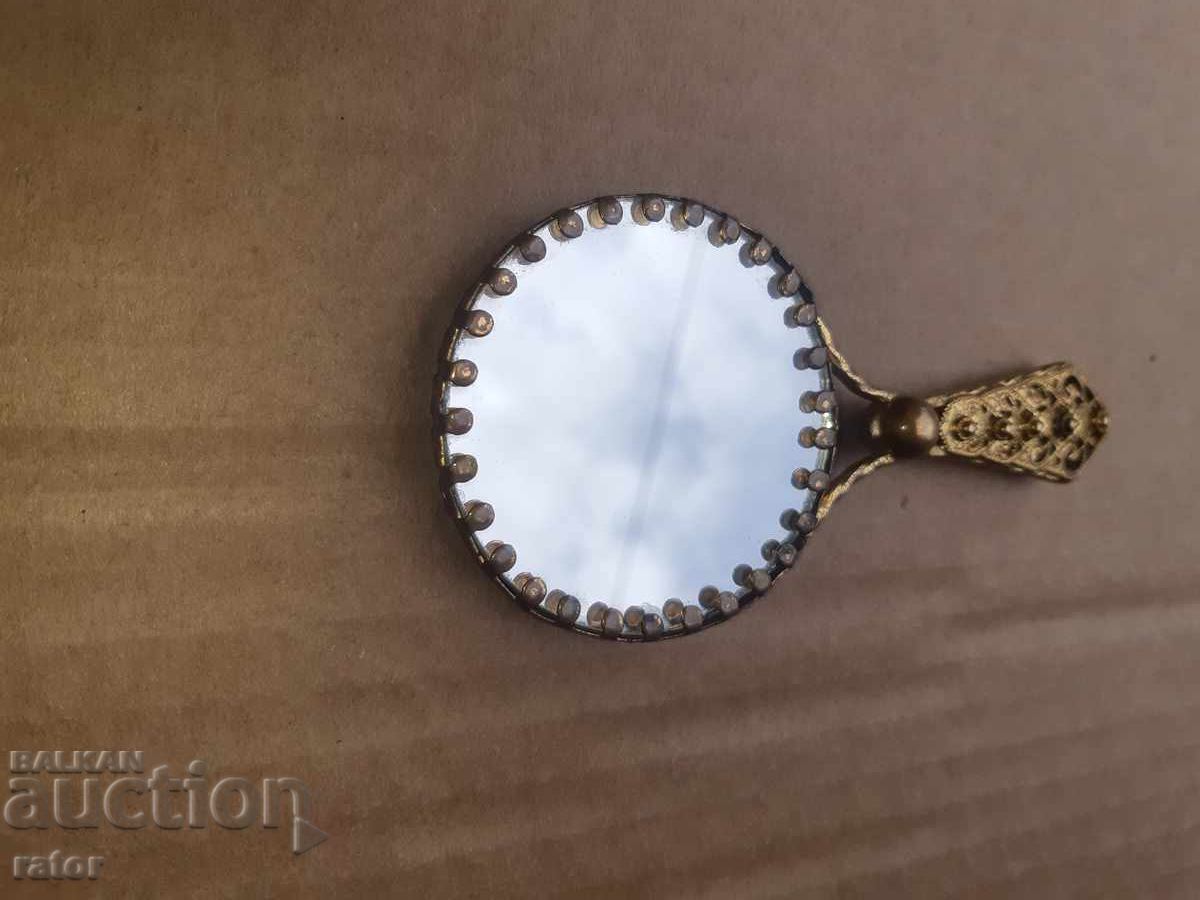 Παράδοση Παλιό όμορφο μπρούτζινο δαντελένιο καθρέφτης, καθρεφτάκι Παράδοση Παλιό όμορφο μπρούτζινο δαντελένιο καθρέφτης, καθρεφτάκι