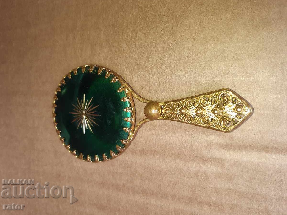 Παλιό όμορφο μπρούτζινο δαντελένιο καθρέφτης, καθρεφτάκι - 5 Παλιό όμορφο μπρούτζινο δαντελένιο καθρέφτης, καθρεφτάκι - 5