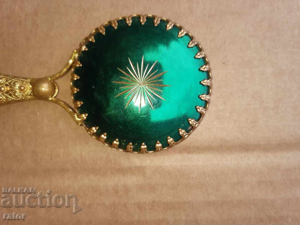 Παλιό όμορφο μπρούτζινο δαντελένιο καθρέφτης, καθρεφτάκι - 7 Παλιό όμορφο μπρούτζινο δαντελένιο καθρέφτης, καθρεφτάκι - 7