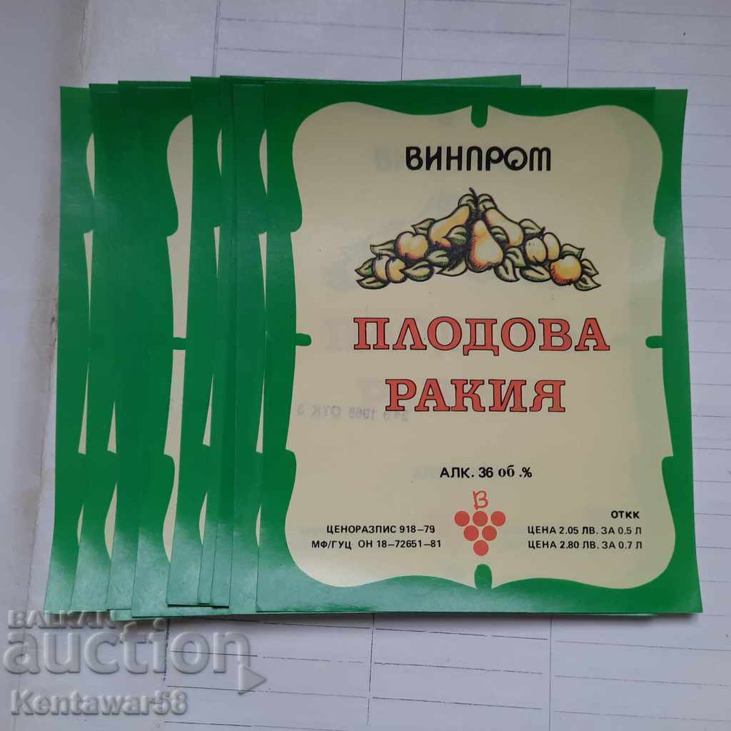Etichete Vinprom - țuică de fructe 5 buc.