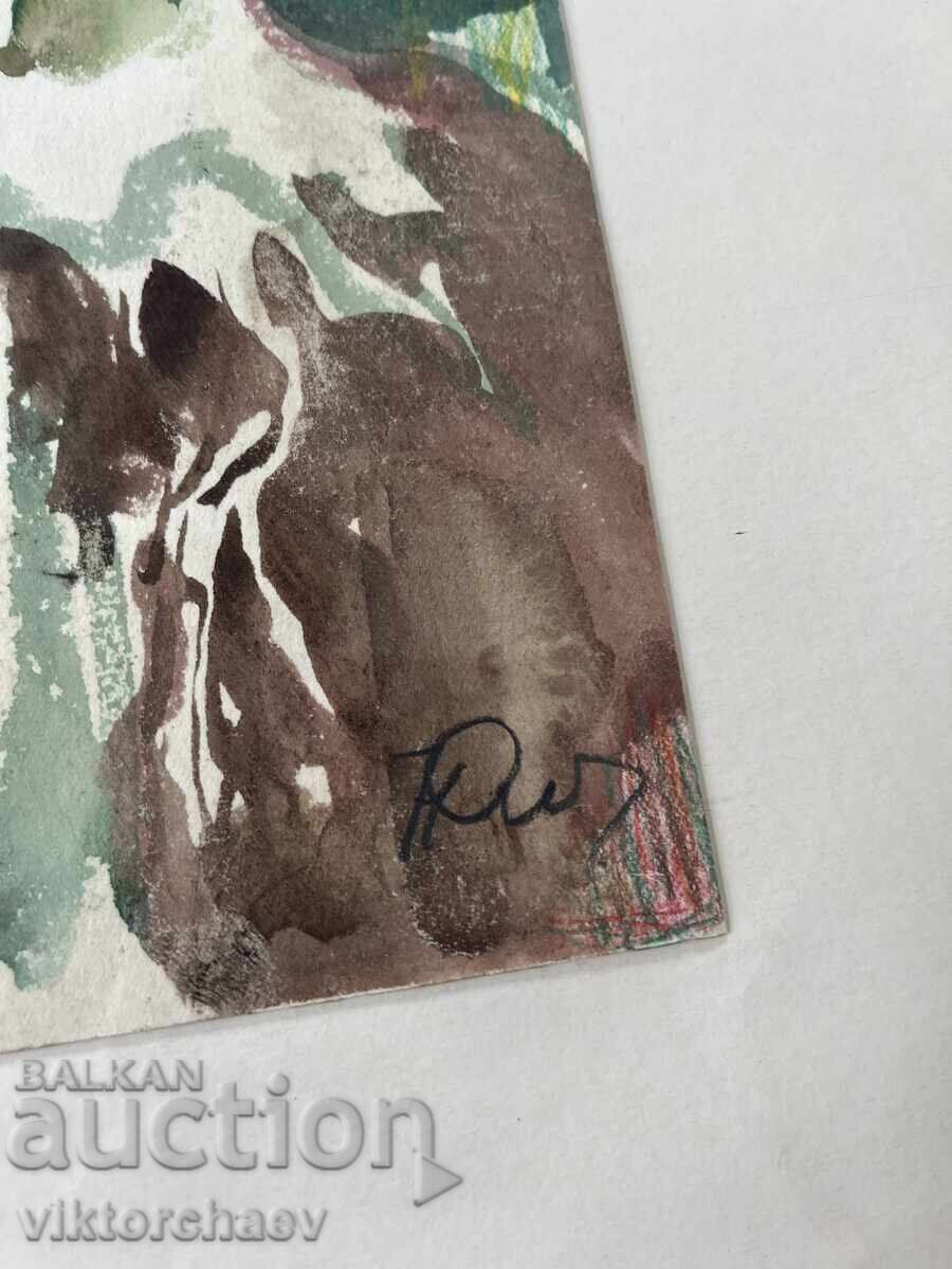 Nanet Baklayan painting - "Moma" 1990 watercolor with price 80.00 BGN | € 40.90