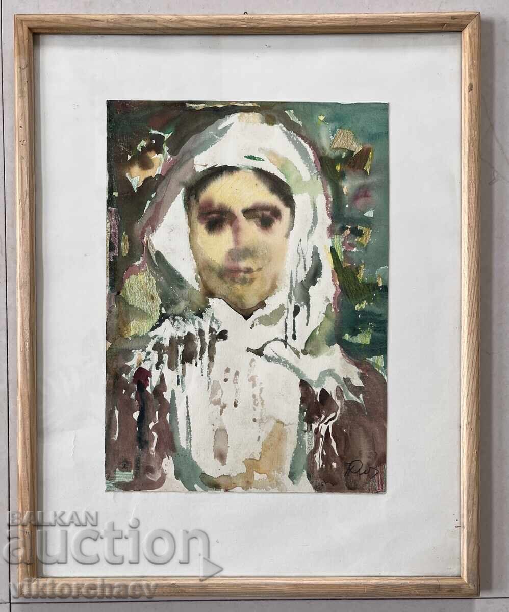 Nanet Baklayan painting - "Moma" 1990 watercolor