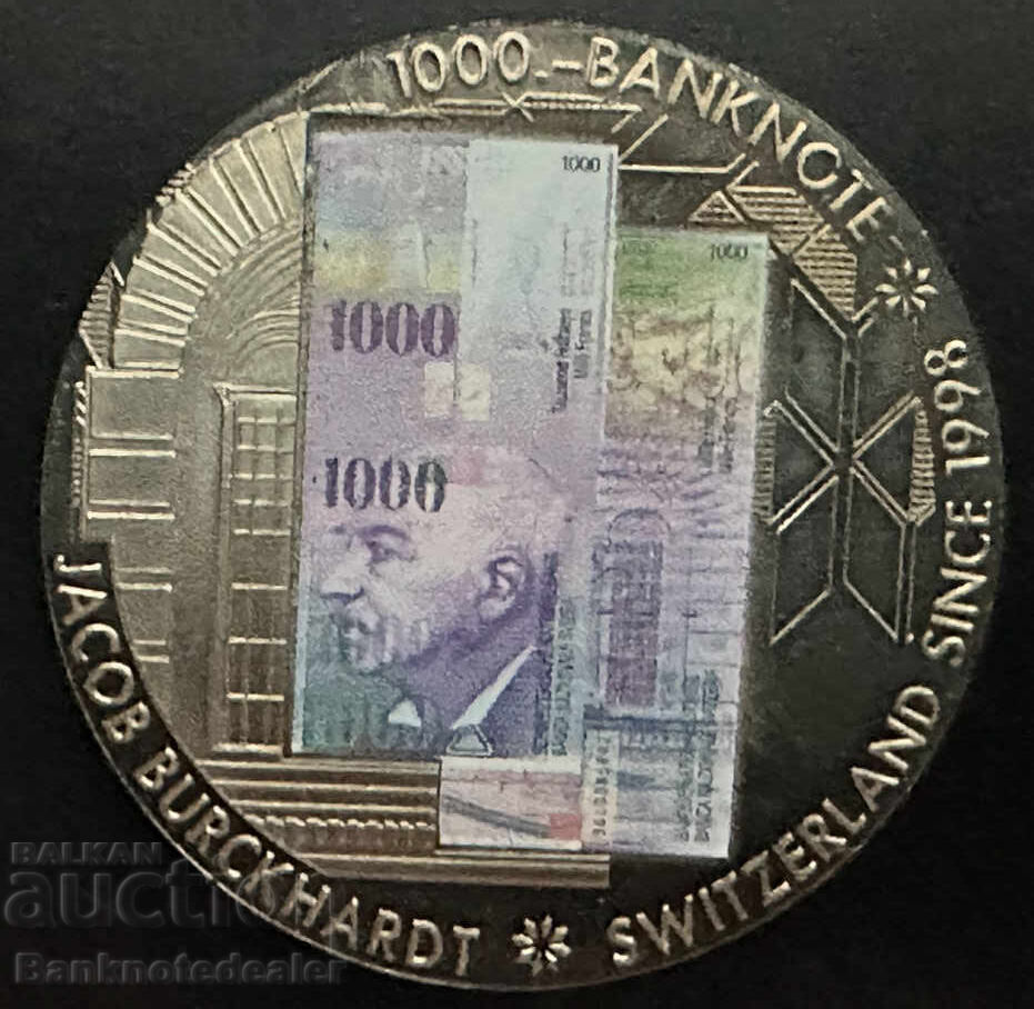 Bancnotă monedă 1000 franci Elveția Bancnotă monedă 1000 franci Elveția