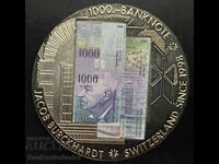 Bancnotă monedă 1000 franci Elveția