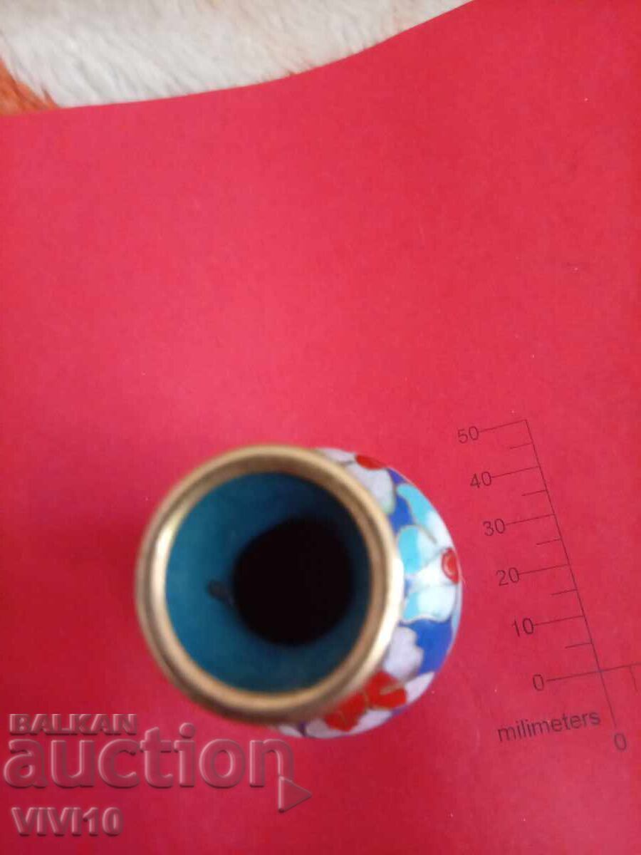 Licitație Vază veche email, cloisonné 9cm Licitație Vază veche email, cloisonné 9cm