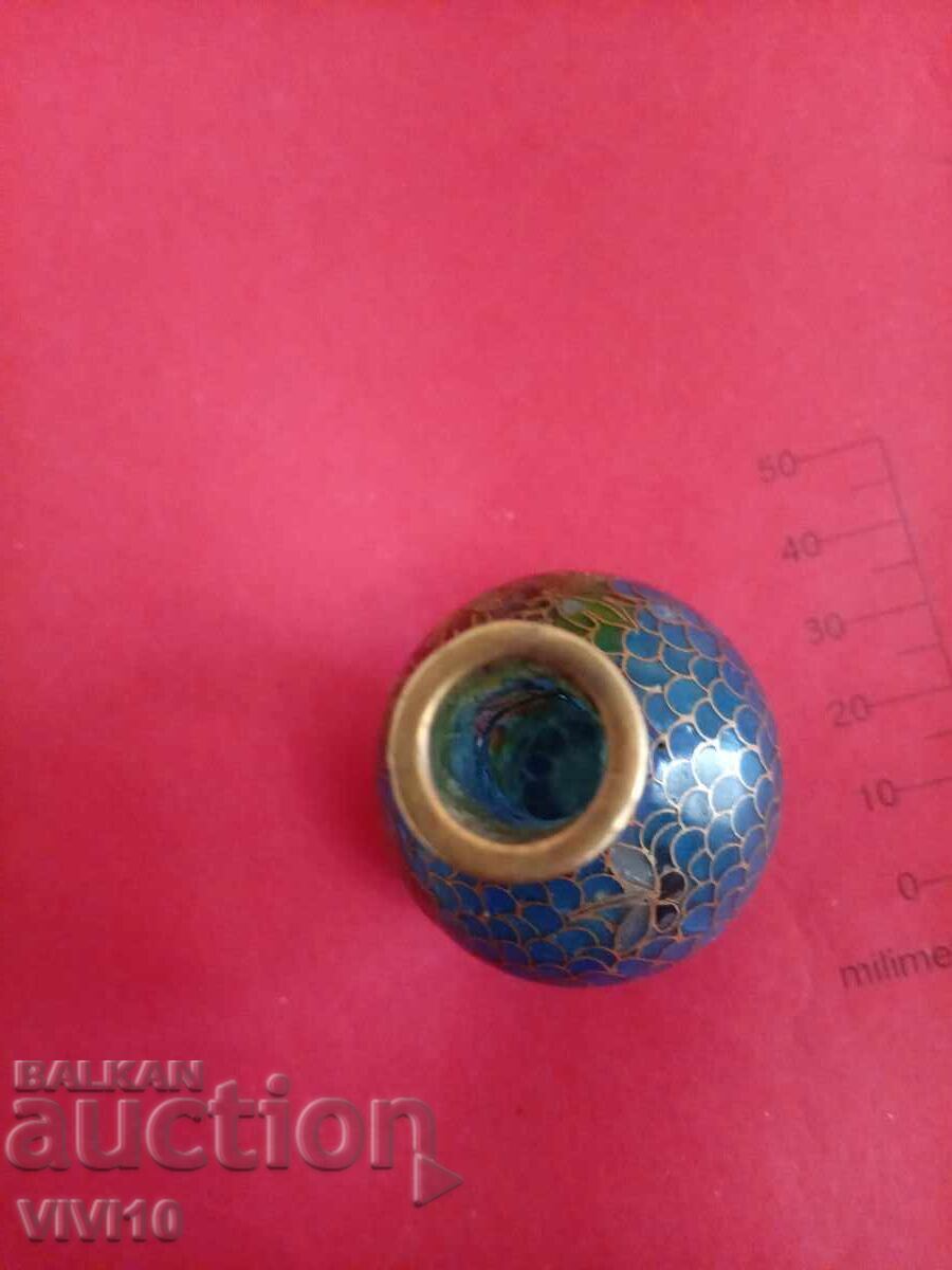 Δημοπρασία Παλιά βάζο με σμάλτο, cloisonné 7 εκ