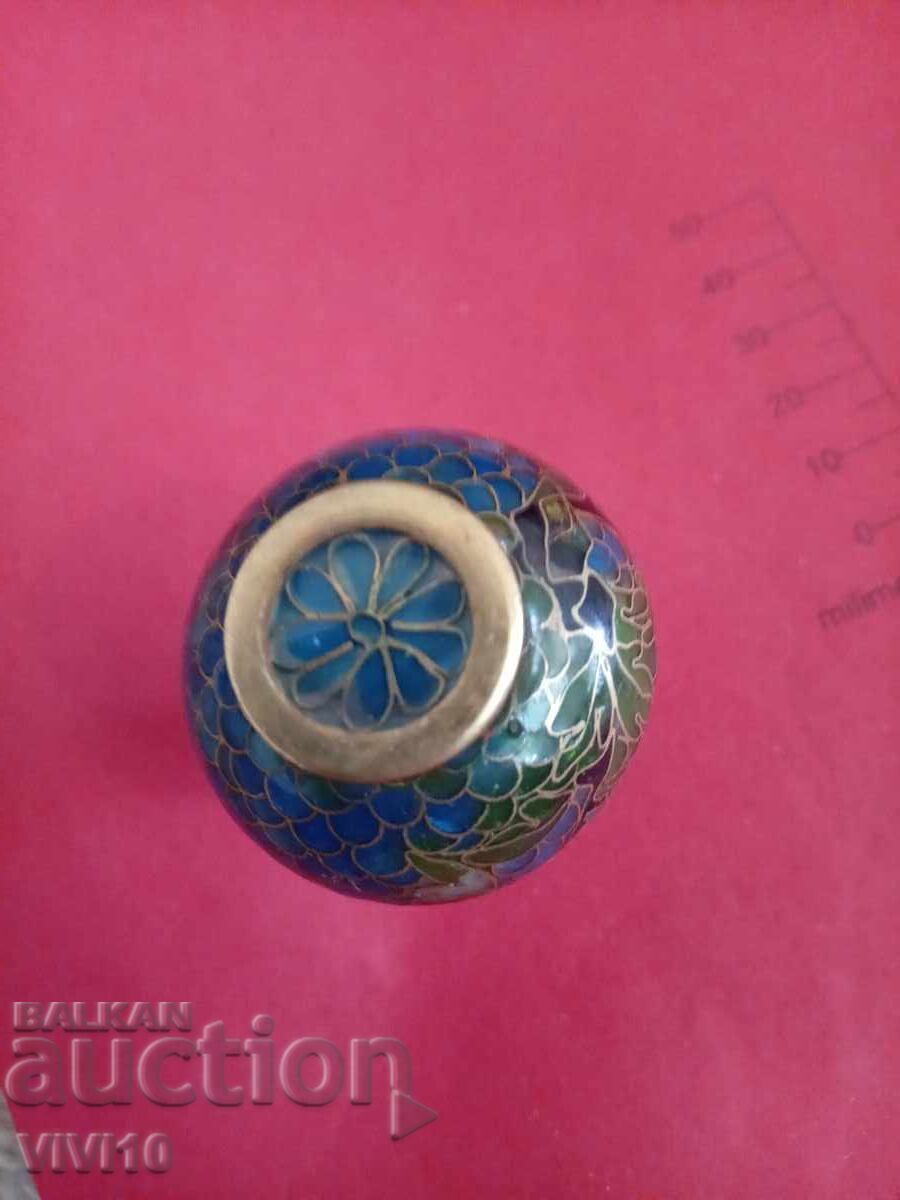 Livrarea Vază veche email, cloisonné 7cm Livrarea Vază veche email, cloisonné 7cm