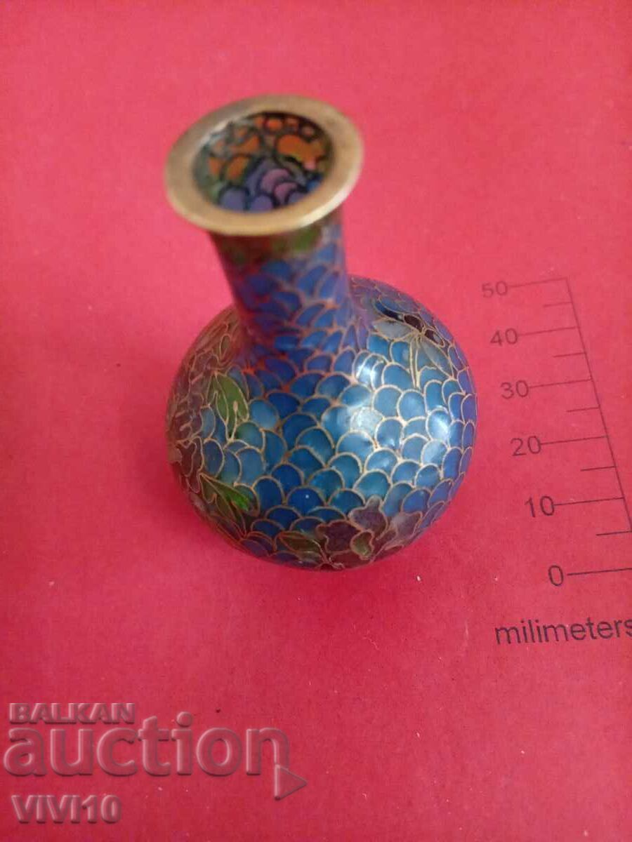 Vază veche email, cloisonné 7cm Vază veche email, cloisonné 7cm