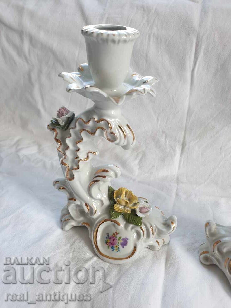 Set of porcelain candlesticks with price € 43.46 | 85.00 BGN