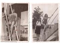 1945 ЛОТ 2 МАЛКИ СТАРИ СНИМКИ ЛЯТНА КЪПАЛНЯ МАРИЯ ЛУИЗА Д887