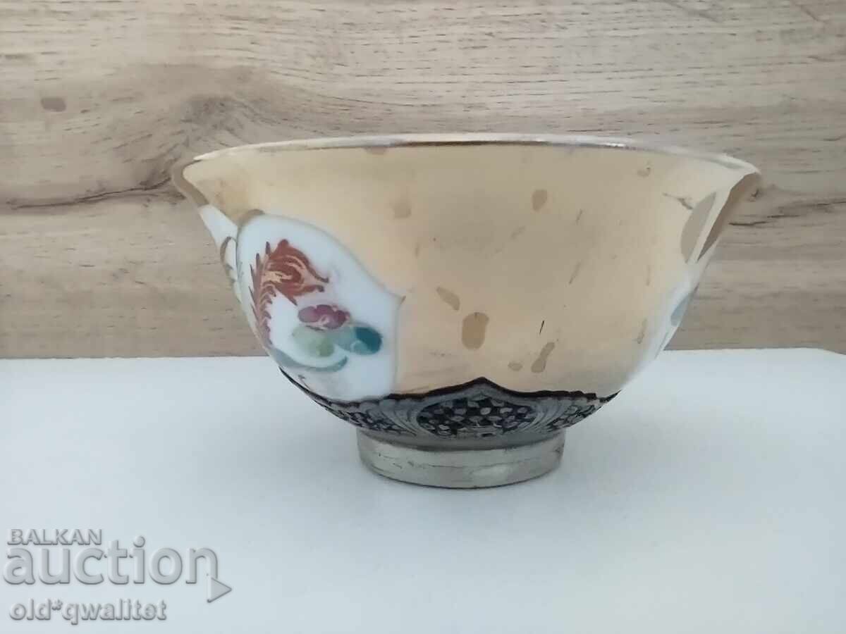 Licitație Ceașcă de cafea și ceai argintată, argint și porțelan, ștampile