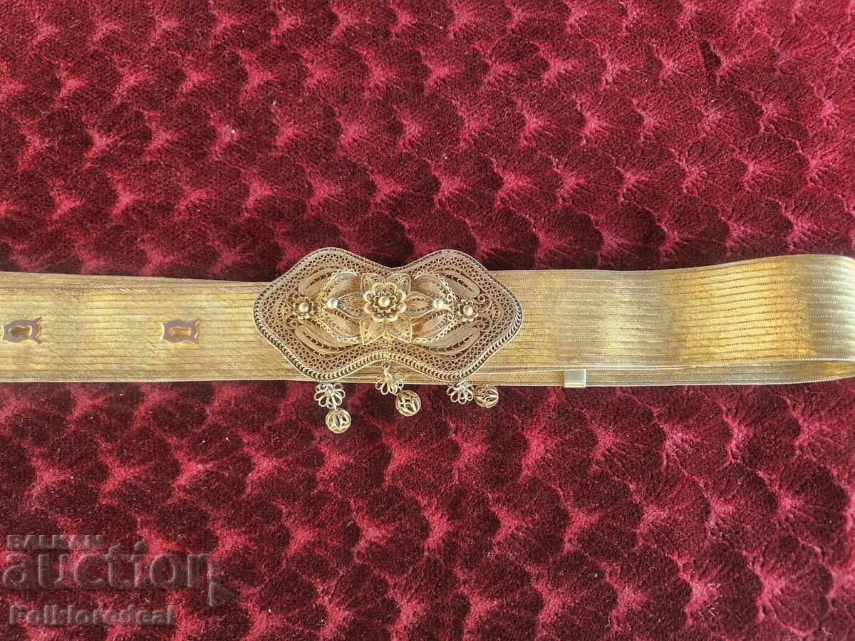 Auction  Ottoman city belt, silver belt with gold plating