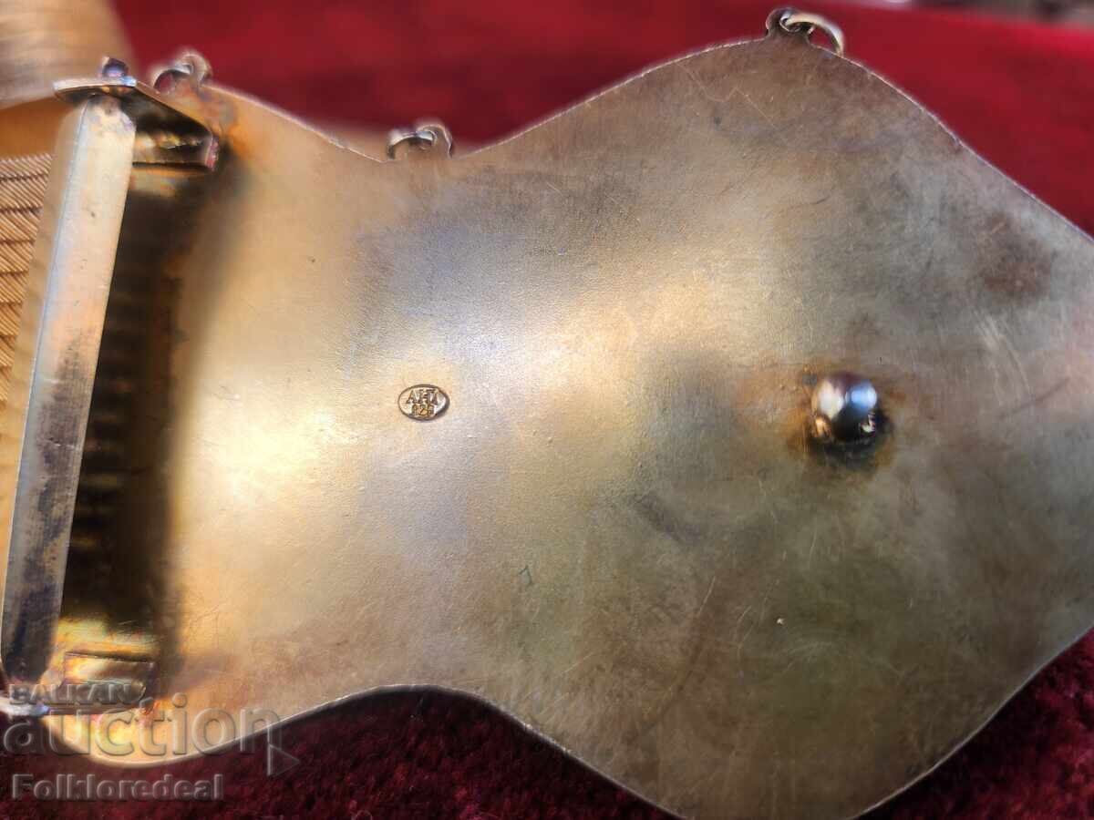 Ottoman city belt, silver belt with gold plating - 6