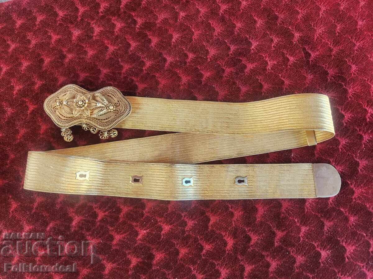 Ottoman city belt, silver belt with gold plating
